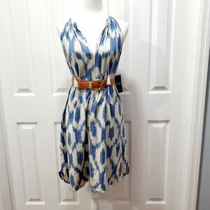 Lauren Ralph Lauren Seashore IKat Dress 100% Cotton Pockets Size 12 NWT